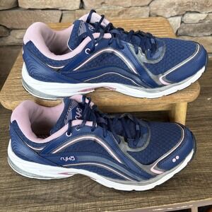 Ryka Women's Cross Training Shoe Midnight Blue/Pink Trim Sz 8.5 *Read